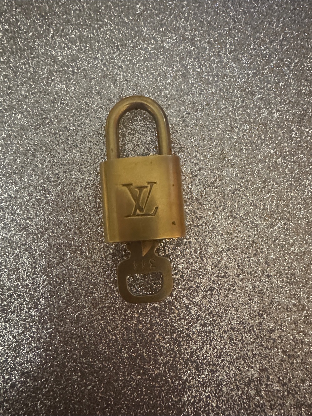 Louis Vuitton Gold Brass Padlock with Key 344